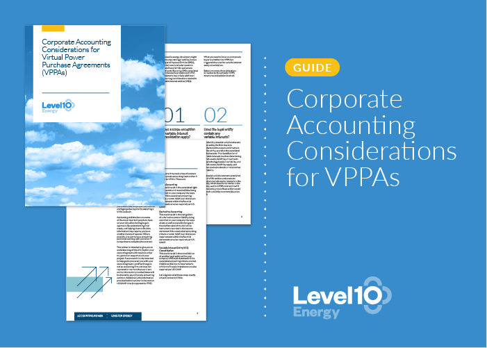 Corporate Accounting Considerations for Virtual Power Purchase Agreements